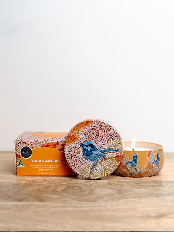 Aboriginal Scented Vanilla & Wattleseed Candle Tin