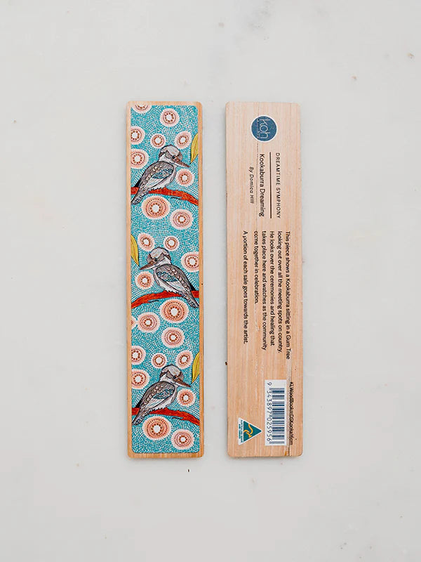 Aboriginal Kookaburra Wooden Bookmark