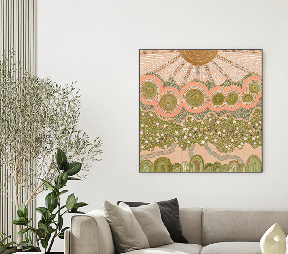 On the Land 60x60cm / Framed Canvas