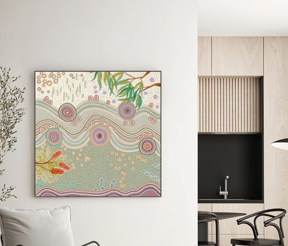Country in Bloom 80x80cm / Framed Canvas