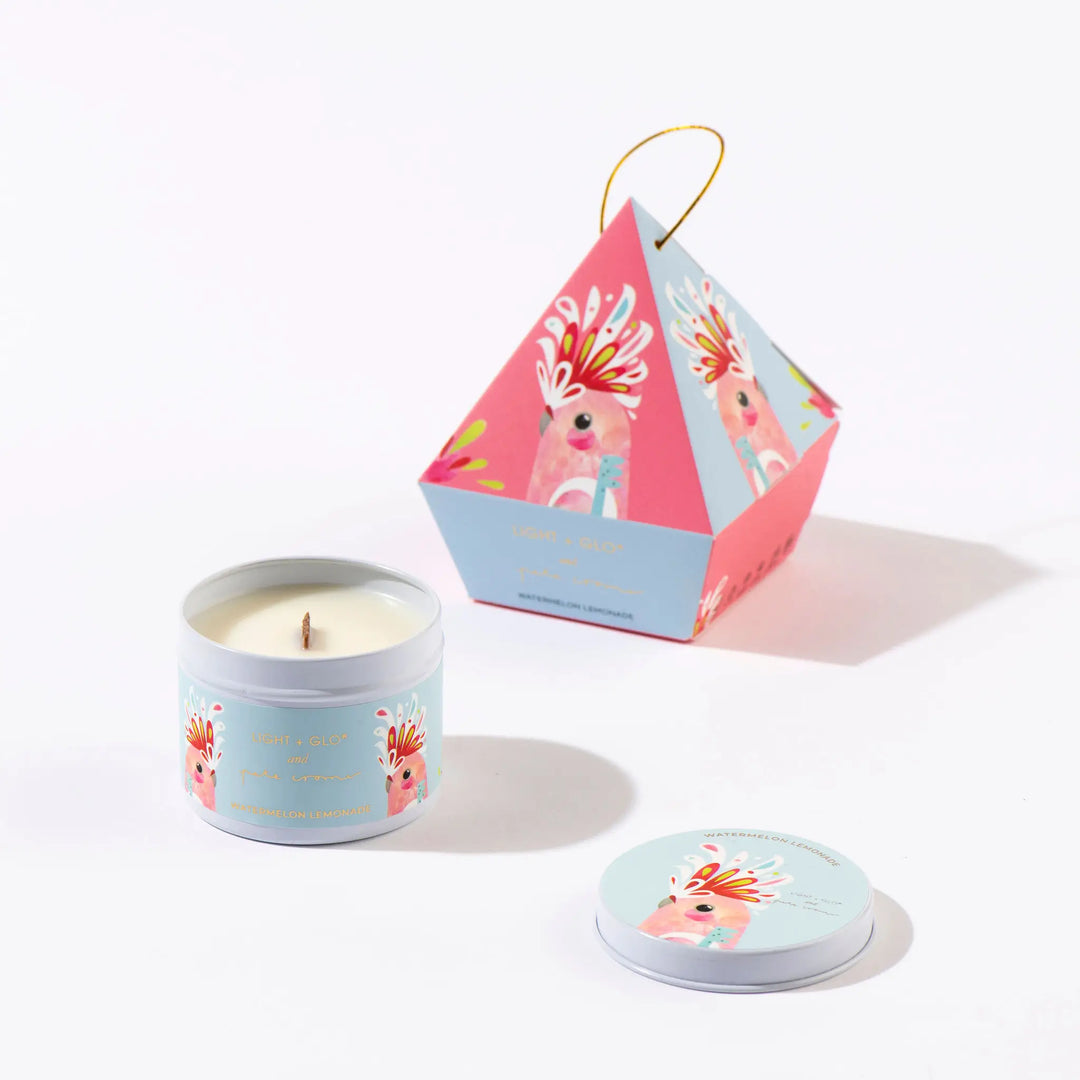 Pete Cromer Hanging Bauble - Travel Tin Candle - Watermelon Lemonade
