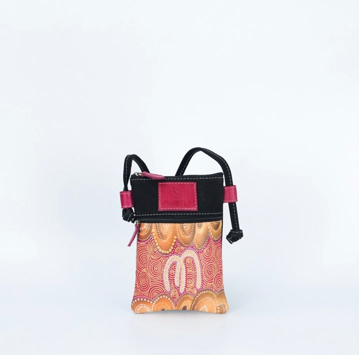 Genuine Leather / Canvas Cross Body "Hippie" Bag
