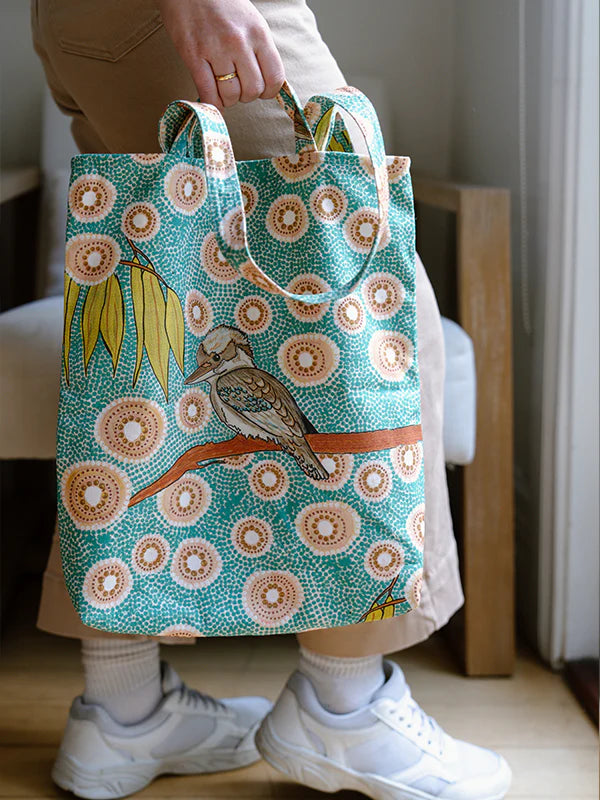 Aboriginal Kookaburra Double Handled Tote Bag