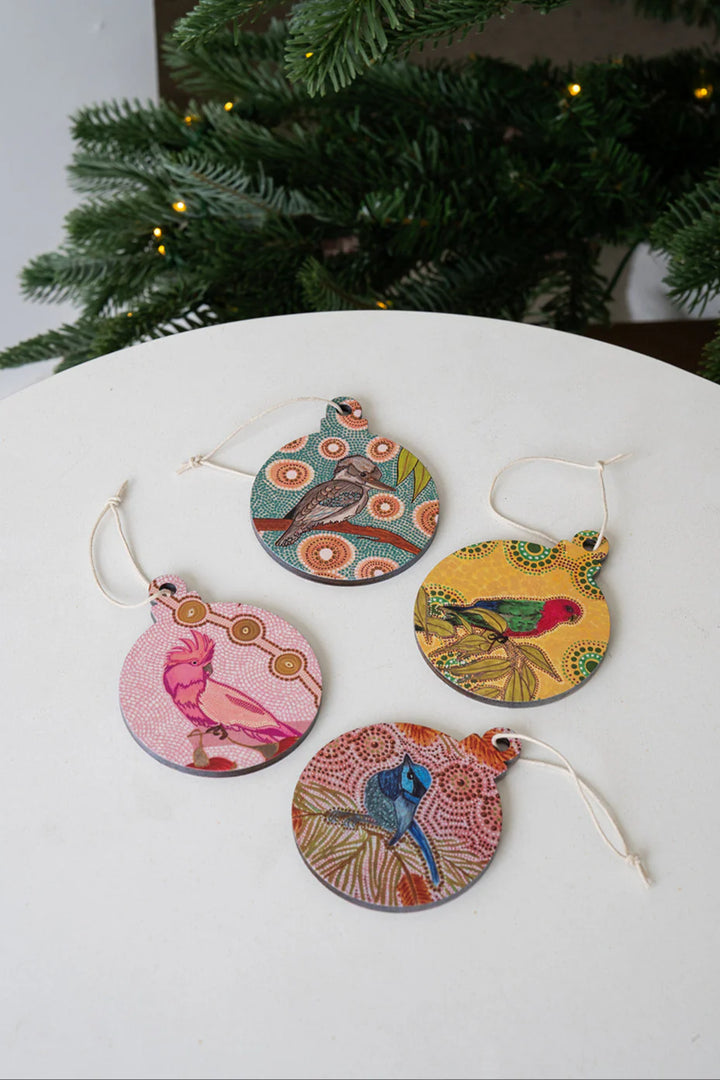 Aboriginal Dreamtime Symphony 4Pack Christmas Decorations