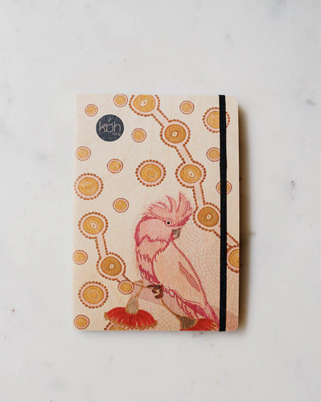 Koh Living Aboriginal Art A5 Ruled Journal with Wood Cover
