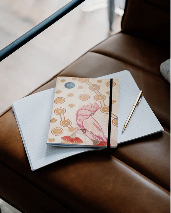 Koh Living Aboriginal Art A5 Ruled Journal with Wood Cover