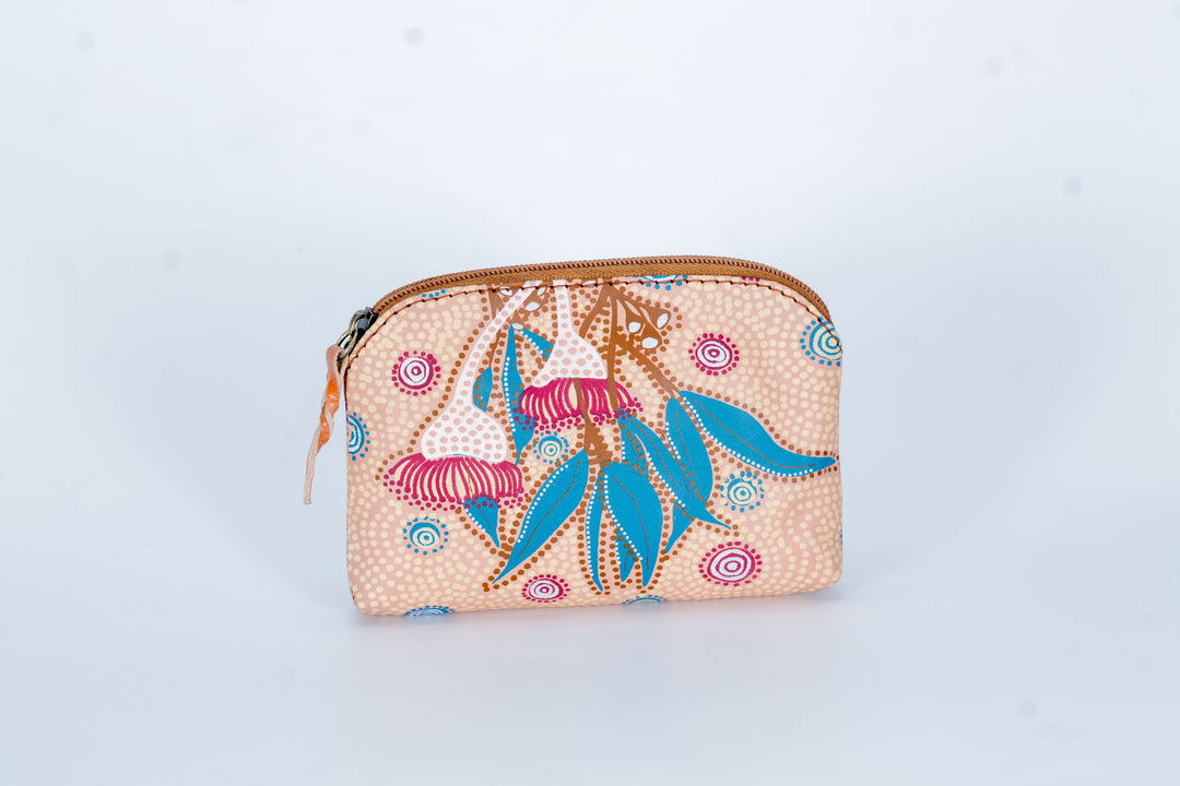 Flowering Gum Hand painted Leather Utility Purse