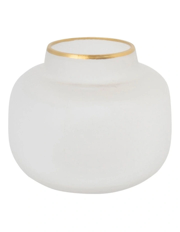 Byron Vase 18.5x15.5cm White/Gold