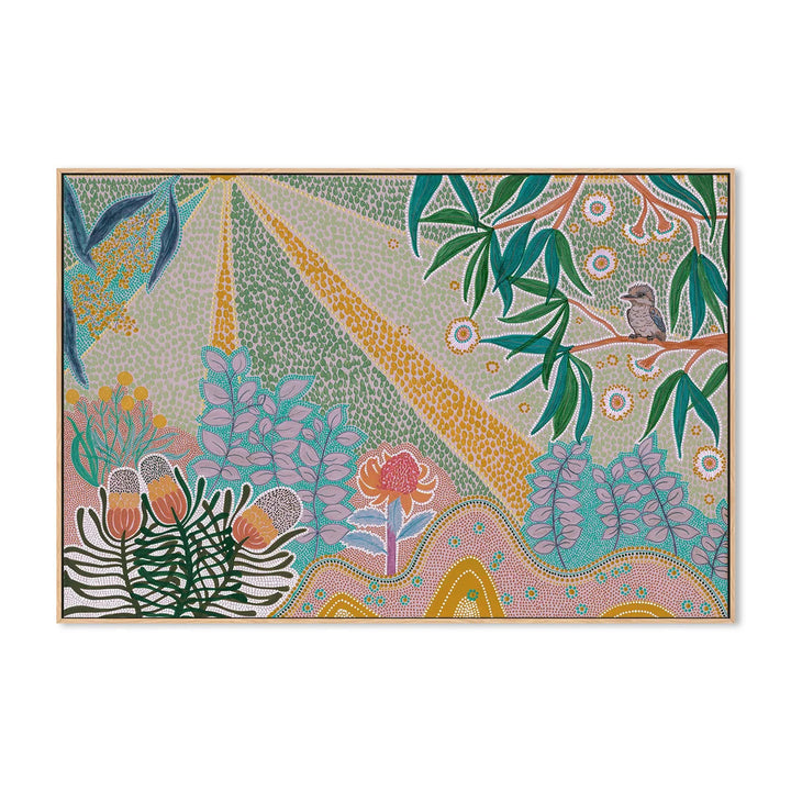 Laughter among the blooms 60x90cm / Framed Canvas