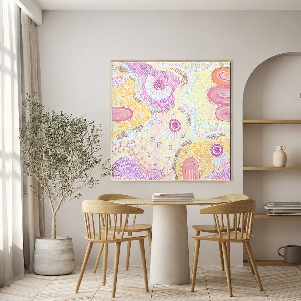 Lifes Interwoven Journey 100x100cm / Framed Canvas Print